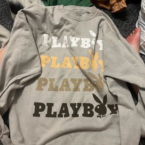 beige playboy crew neck